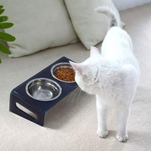 Alimentador elevado acrílico para animais de estimação cor azul, suporte elevado com <span class=keywords><strong>1</strong></span>/2/3 tigelas (2 quartos de capacidade), 3/8" de espessura - Product Image 4