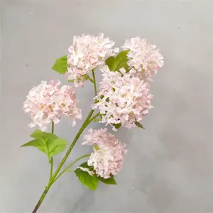 Fleurs en soie artificielles <span class=keywords><strong>pas</strong></span> chères, blanches, pour mariage et Noël, décoration pour la fête des mères, hydrangea boule de neige de haute qualité à 5 têtes - Product Image 2