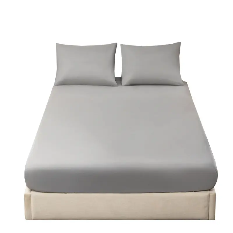 solid design plain color stretchable queen size custom welcome waterproof fitted bed sheet water-proof mattress cover