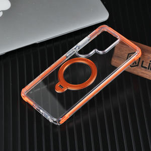 Funda Magnética Transparente con Soporte Giratorio de 360° para Teléfono Celular Samsung S26 Ultra S26+ S26, Anillo Metálico Giratorio de 360° - Product Image 3