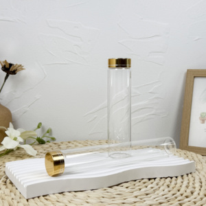 Tubos de ensayo de vidrio de borosilicato blanco de alta calidad 30mm 47mm de diámetro con tapas de tornillo de Bambú - Product Image 2