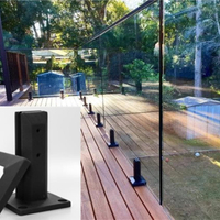 Balustrade en verre trempé sans cadre avec support en acier inoxydable pour balcon