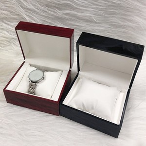 Rectangle <b>Wood</b> <b>Watch</b> Box With Cotton Inner Snap Closure Protective Case - Product Image 3