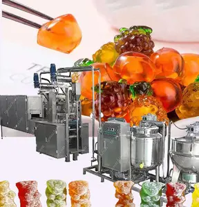 automatic vitamin candy making machine mini gummy bear candy production line royal pectin/gelatin soft gummy machine factory