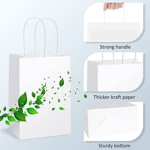 Sacs en papier fantaisie personnalisables avec votre propre logo, largement utilisés, recyclables, avec poignées torsadées, pour la promotion - Product Image 5