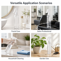 Flacon pulvérisateur transparent en PET avec bouchon verrouillable 24/410, personnalisé, 100 ml (3,3 oz) et 250 ml (8,3 oz), pour cosmétiques, toniques, parfums et liquides.