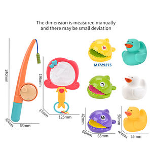 Gran oferta, 8 Uds., juego de juguetes de pesca para niños, divertidos juguetes de baño coloridos, peces, pato, patito, juguetes para bebés, niños pequeños, Juego - Product Image 2