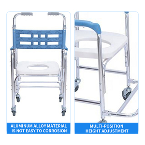 New Best-selling Folding Toilet <strong>Chair</strong> With Wheels Factory Wholesale <strong>Commode</strong> <strong>Chair</strong> With Wheels Wheelchair with Potty - Product Image 4