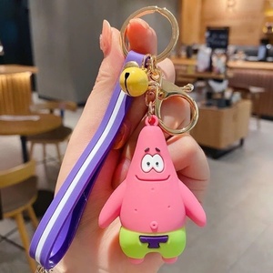 Llavero de PVC 3D de <span class=keywords><strong>Bob</strong></span> <span class=keywords><strong>Esponja</strong></span> y Patricio Estrella, diseño de dibujos animados, <span class=keywords><strong>kawaii</strong></span>, para coche, regalo para niños, figura colgante de goma, llavero de PVC de dibujos animados - Product Image 2