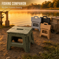 Tabouret et chaise pliants portables en plastique PP au design moderne pour l'extérieur, la pêche, le barbecue, et pour la salle de bain (non-dangereux pour les surfaces), adaptés aux enfants