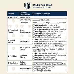 Etiquetas de Alimentos de Vinilo Impermeables Personalizadas YSB, Adhesivos con Impresión en Lámina Dorada, Personalización de Logotipo Redondo y Código <span class=keywords><strong>QR</strong></span> - Product Image 6