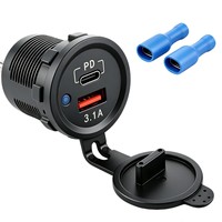 Pengisian Cepat 12V-24V 3.1A USB-C dengan LED untuk Aksesori RV, Bus, dan Kapal