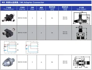 SIGNAL INDUSTRIAL M8 Connector Cable IP67 IP68 3PIN 4pin 5pin 8pin Connector Cable M8 Connector Outdoor Cable