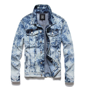 Wholesale New Arrival Fashion Denim <strong>Jackets</strong> 3d Digital Print <strong>Slim</strong> <strong>Fitting</strong> Men's Jeans <strong>Jackets</strong> - Product Image 2