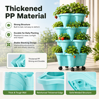 Jardinière Verticale Empilable Esthétique sur Roues, Écologique, pour Plantes Succulentes, avec Trous de Drainage, Décorative et Moderne