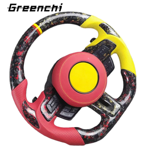 Volant de course en fibre de carbone avec éclairage LED au design élégant pour <span class=keywords><strong>Ford</strong></span> <span class=keywords><strong>Mustang</strong></span> <span class=keywords><strong>GT</strong></span> 2018 2019 2020 sans airbag - Product Image 2
