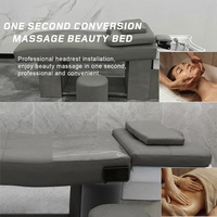 Lit de massage pour lavage des cheveux avec tête de spa à vapeur Tête de thérapie par l'eau Lit de spa avec bassin de shampooing pour salon