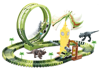 Vente en gros Dino World Track Set 96 pcs Voiture de piste de dinosaure électrique Set de jouets pour enfants