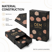Caja de Papel Rígido con Cajón Deslizable y Lámina Dorada en Relieve Personalizada, Caja de Regalo Extraíble de Lujo OEM, Embalaje para Cosméticos y Productos para el Cuidado de la Piel