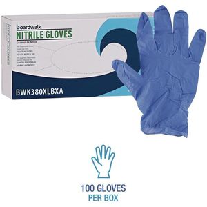 Guantes de Nitrilo Desechables Boardwalk Serie 380, Sin Polvo, Extra Grandes, 4 Mil de Grosor, 9.5 Pulgadas, Azules, 100 Unidades por Paquete - Product Image 1