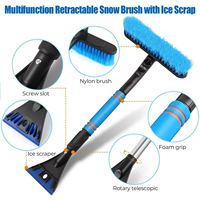 Balai à neige et grattoir à glace 2-en-1 multifonctionnel portable pour véhicules, en plastique et alliage d'aluminium, pour l'extérieur de la maison, marque OEM Chine