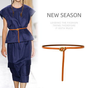 Vente chaude Or Alliage Boucle <span class=keywords><strong>Ceinture</strong></span> Véritable En Cuir Véritable Femmes Mince <span class=keywords><strong>Ceinture</strong></span> Cravate Lady DressWaistband Ceintures - Product Image 3