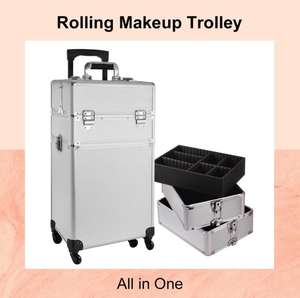 Lockable <strong>Makeup</strong> Train <strong>Case</strong> <strong>on</strong> <strong>Wheels</strong> Professional <strong>Makeup</strong> Luggage Trolley <strong>Case</strong> for Hairstylist - Product Image 5