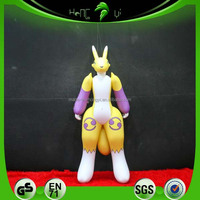 Figure de renard gonflable géante en PVC de style Renamon, inspirée de Digimon, poupée gonflable pour cosplay et collectionneurs