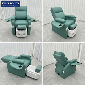 Fauteuil de pédicure rose corail chic avec bassin, lit électrique inclinable pour extensions de cils, fauteuil de spa professionnel rose, poste de travail de salon - Product Image 6