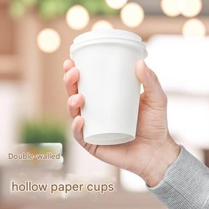 แก้วกาแฟและชานมแบบใช้แล้วทิ้งพร้อมโลโก้สั่งทำ ฝาปิดสำหรับเครื่องดื่มร้อนแบบหนา กระดาษคราฟท์ 16 ออนซ์ สำหรับงานปาร์ตี้ สไตล์โมเดิร์น - Product Image 4