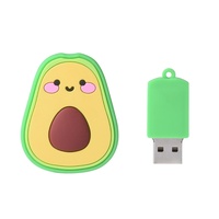 Clé USB 2.0/3.0 Écologique 16 Go en Forme d'Avocat de Dessin Animé avec Anneau de Suspension – Cadeau Créatif pour Amis, Promotionnel Cinq Étoiles
