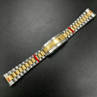Bracelet en acier inoxydable brossé doré 20 mm, bracelet poli, bracelet Président, fermoir à glissière pour montre Daytona Submarine