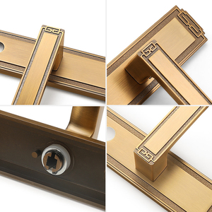 Poignée <span class=keywords><strong>de</strong></span> porte en alliage <span class=keywords><strong>de</strong></span> zinc, couleur or, pour serrures à rosette mécaniques architecturales symétriques - Product Image 5