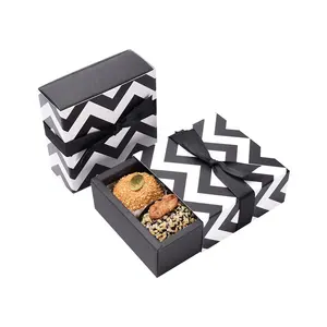 공장 도매 맞춤형 로고 서랍 선물 상자 블랙 럭셔리 디자인 수제 쿠키 용기 양질의 미니 케이크 그리기 케이크