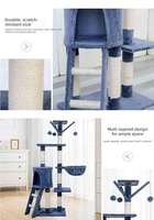 Arbre à chat de luxe gris, design tour, griffoir naturel, maison d'escalade pour chatons