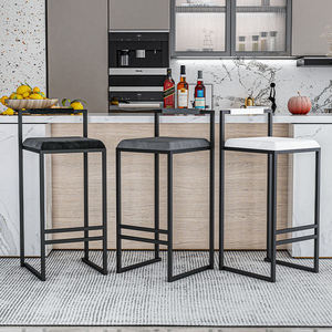 Taburete <span class=keywords><strong>de</strong></span> Bar <span class=keywords><strong>de</strong></span> Estilo Industrial con Tubo <span class=keywords><strong>de</strong></span> Acero Cuadrado, Asiento <span class=keywords><strong>de</strong></span> Cuero Sintético Color Gris Carbón, Silla Alta para Isla <span class=keywords><strong>de</strong></span> <span class=keywords><strong>Cocina</strong></span> con Respaldo Bajo, Taburete Metálico - Product Image 1