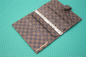 Journal à carreaux en cuir 6 anneaux classeur à carreaux carnet de luxe A5 planificateur à carreaux carnet de notes - Product Image 2