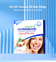 Bandes blanchissantes pour les dents à l'huile de coco, gel doux infusé, pour l'élimination des taches, pour les soins bucco-dentaires quotidiens à domicile