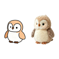 Peluche hibou moelleuse OEM, personnalisée, texture douce, animaux en peluche, oreillers, porte-clés pour cadeau d'entreprise ou de grand lancement