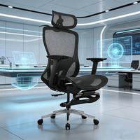 Chaise de bureau ergonomique à dossier haut, chaise de direction pivotante, chaise de jeu avec coussin lombaire en mousse à mémoire de forme 2D