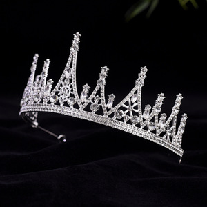 Tocado de Novia de Aleación de Cristal, Accesorios para el Cabello de Moda Atmosférica de Lujo para Boda, Corona Chapada en Rodio para Rito de Cumpleaños de Dieciocho Años - Product Image 4