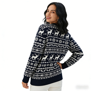 سترة عيد الميلاد 2025 الجديدة للرجال والنساء، سترة عصرية غير رسمية متعددة الاستخدامات بياقة مستديرة، سترة للعطلات - Product Image 3