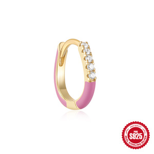 Pendientes irregulares de gota de aceite de 925 Plata de Ley Rainbowking, pendientes de Toba coloridos de verano para mujer, Pendientes chapados en oro de 18 quilates - Product Image 2