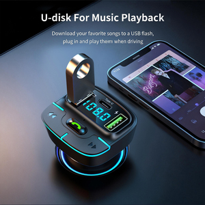 ポータブルカーキット PD急速充電 デュアルUSB ハンズフリー通話対応 BT5.0 MP3プレーヤー ワイヤレスFMトランスミッター - Product Image 5