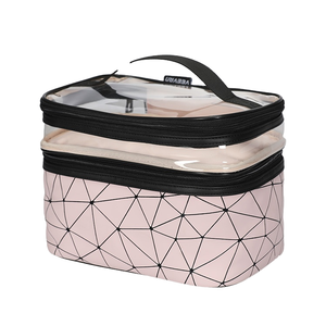 Fashion Double-deck Multifunction <b>Makeup</b> Bag Diamond Wash Case Lingge Handheld Cosmetic <b>Box</b> for Womens - Product Image 2