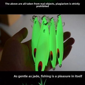 Leurre dur en forme de poisson-phare phosphorescent, type <span class=keywords><strong>Jerkbait</strong></span>, pour la pêche en mer depuis bateau, leurre artificiel à jigging lent, à coulée rapide, 80-400g - Product Image 3