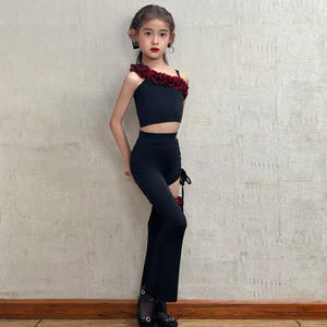 Camisole Tops Pants Modern <span class=keywords><strong>Salsa</strong></span> Ballroom Outfits pour filles - Product Image 5