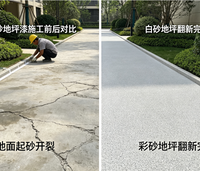 Système de revêtement décoratif pour sols en sable coloré à base d'époxy architectural, texture granit, finition antidérapante pour sols