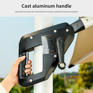 Sombrilla de Exterior Cuadrada de 10 pies con Base, Parasol de Café, Sombrilla de Mercado con Luz LED - Product Image 4