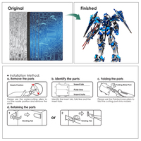 Kit de Modélisme 3D en Métal Piececool - Guerrier Mecha Sci-Fi - Robot Bleu Futuriste à Assembler Soi-même - Jouet de Collection pour Passionnés